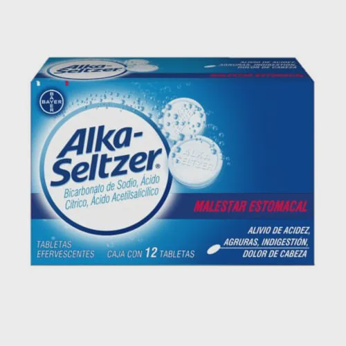 [7501008443033] ALKA SELTZER ORIGINAL (HIDROGENOCARBONATO DE SODIO)  x 12 TABLETAS EFERVESCENTES