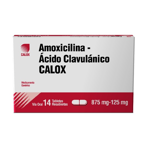 [7591519000627] AMOXICILINA CON ÁCIDO CLAVULANICO 875MG/125MG X 14 TABLETAS RECUBIERTAS (CALOX)