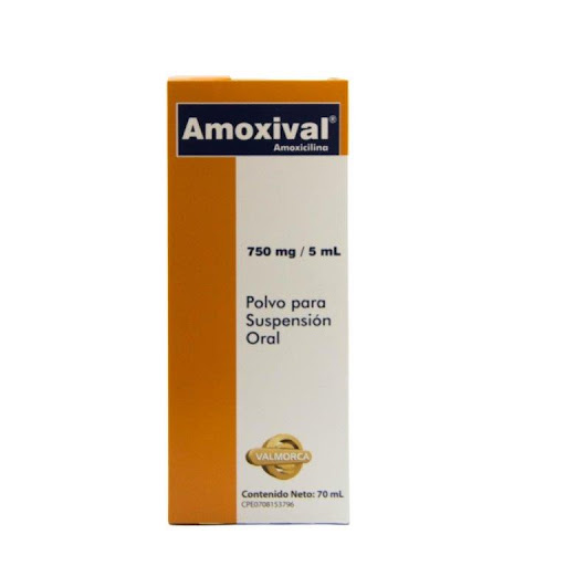 [7591020008082] AMOXIVAL POLVO PARA SUSPENSIÓN (AMOXICILINA) 750MG/5ML X 70ML (VALMORCA)