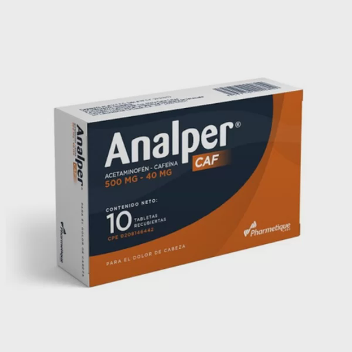 [7592454001212] ANALPER CAF (ACETAMINOFEN - CAFEÍNA) 500MG - 40MG X 10 TABLETAS RECUBIERTAS (LA SANTE)