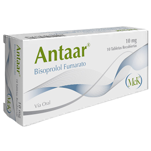 [7591519317732] ANTAAR (BISOPROLOL FUMARATO) 10MG X 10 TABLETAS RECUBIERTAS (CALOX)