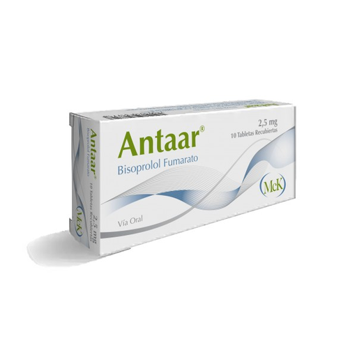 [7591519317718] ANTAAR (BISOPROLOL FUMARATO) 2.5MG X 10 TABLETAS RECUBIERTAS (CALOX)
