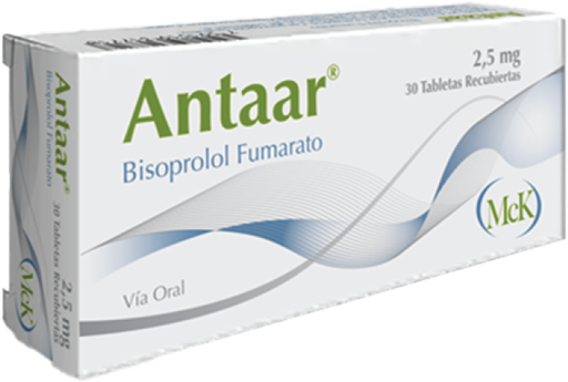 [7591519051872] ANTAAR (BISOPROLOL FUMARATO) 2.5MG X 30 TABLETAS (CALOX)