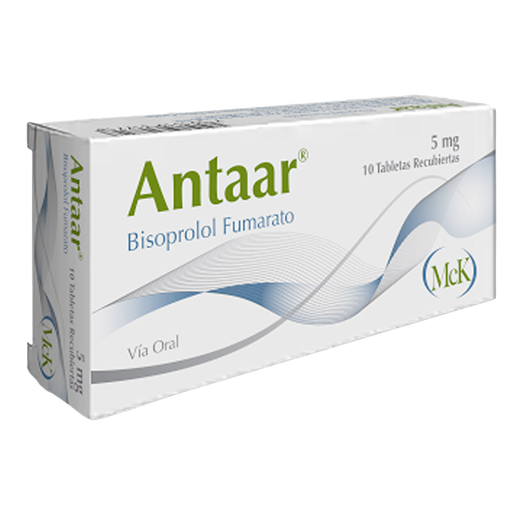[7591519317725] ANTAAR (BISOPROLOL FUMARATO) 5MG X 10 TABLETAS (CALOX)