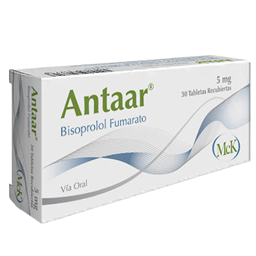 [7591519051896] ANTAAR (BISOPROLOL FUMARATO) 5MG X 30 TABLETAS (CALOX)