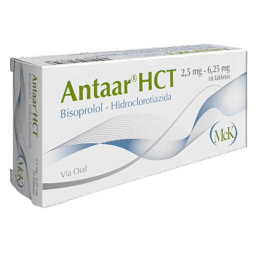 [7591519317749] ANTAAR HCT (BISOPROLOL - HIDROCLOROTIAZIDA) 2.5MG - 6.25MG X 10 TABLETAS (CALOX)