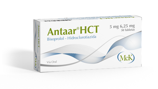[7591519317343] ANTAAR HCT (BISOPROLOL - HIDROCLOROTIAZIDA) 5MG - 6.25MG X 30 TABLETAS (CALOX)