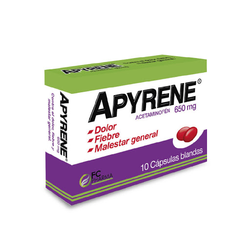 [7593090000034] APYRENE (ACETAMINOFEN) 650MG X 10 CAPSULAS BLANDAS (FC PHARMA)