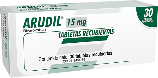 [7591821210561] ARUDIL (RIVAROXABAN) 15MG X 30 TABLETAS RECUBIERTAS (FARMA)