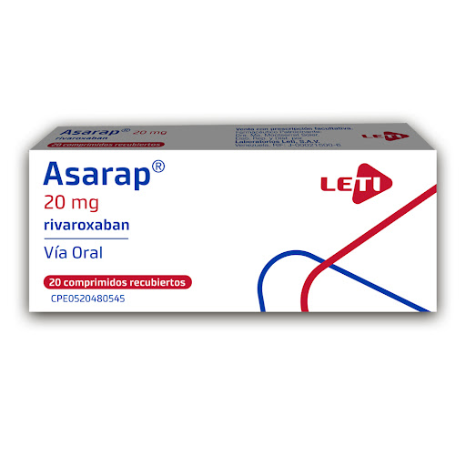 [7591585113344] ASARAP (RIVAROXABAN) 20MG X 20 COMPRIMIDOS RECUBIERTOS (LETI)