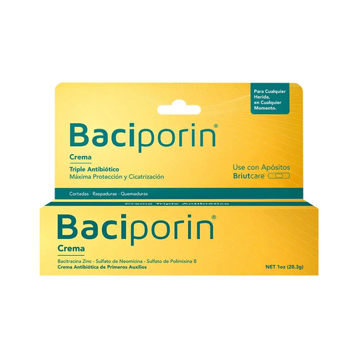 [732064572864] BACIPORIN CREMA (BACITRACINA ZINC - SULFATO DE NEOMICINA - SULFATO DE POLIMIXINA B)  X 28.3GR (MRCS 21)
