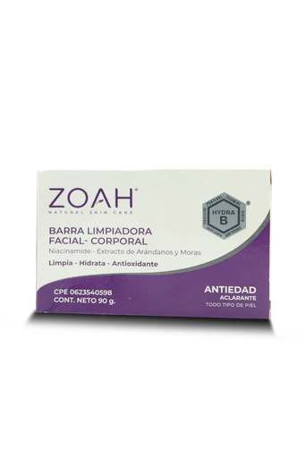 [7596211000166] BARRA LIMPIADORA FACIAL X 90 GR (ZOAH)