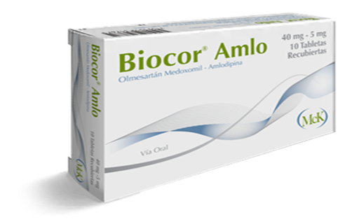 [7591519317688] BIOCOR AMLO (OLMESARTAN - AMLODIPINA) 40MG/5MG X 10 TABLETAS (CALOX)