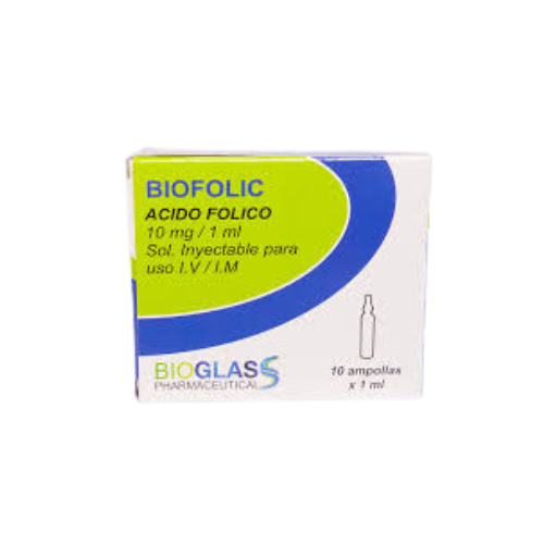 [BIOFOLIC] BIOFOLIC (ACIDO FOLICO) 10MG/1ML X 1 AMPOLLA IM/IV (BIOGLASS)