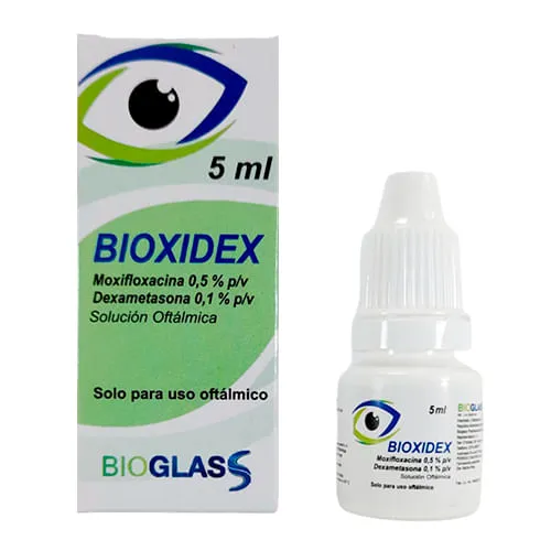 [7598455000513] BIOXIDEX (MOXIFLOXACINA 0,5 % - DEXAMETASONA 0,1%) X 5ML (BIOGLASS)