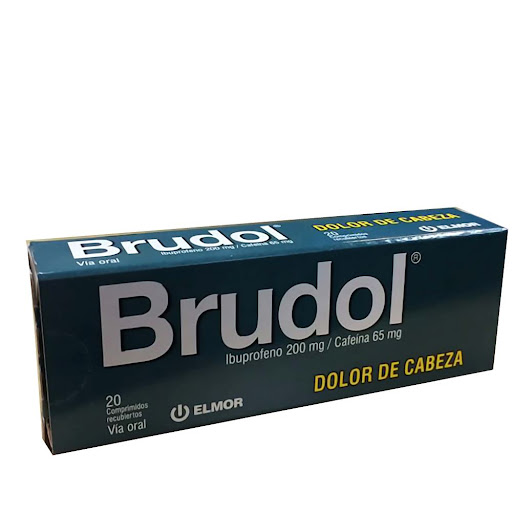 [7591062901105] BRUDOL (IBUPROFENO - CAFEINA) 200MG - 65MG X 20 COMPRIMIDOS RECUBIERTOS (ELMOR)