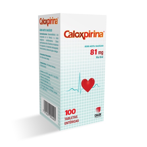 [7591519001105] CALOXPIRINA 81MG (AC. ACETILSALICILICO) X 100 TABLETAS  (CALOX)