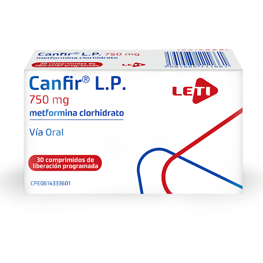 [7591585111661] CANFIR (METFORMINA) 750MG X 30 COMPRIMIDOS (LETI)