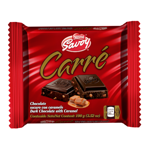 [7591016855430] CHOCOLATE SAVOY CARAMELO 100GR (CARRE)