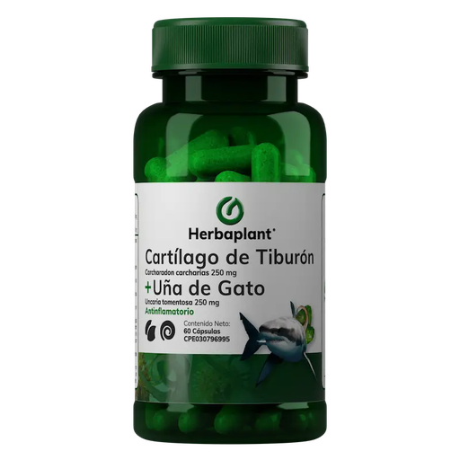 [7592710000959] CARTILAGO DE TIBURON / UÑA DE GATO  500MG X 60 CAPSULAS (HERBAPLANT)