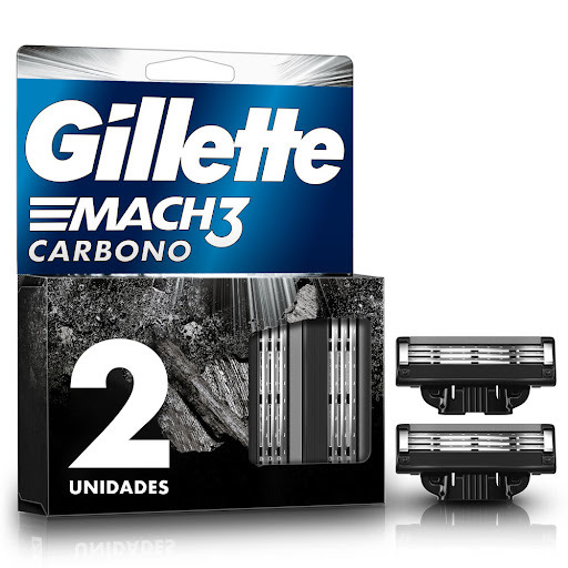 [7500435211390] CARTUCHO MAQUINA DE AFEITAR MACH3 CARBONO X 2 UNIDADES (GILLETTE)