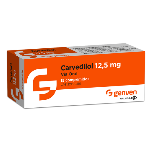 [7591585475640] CARVEDILOL  12.5MG X 15 COMPRIMIDOS (GENVEN)