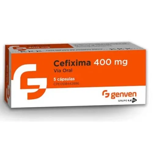 [7591585172228] CEFIXIMA 400MG X 5 CAPSULAS  (GENVEN)