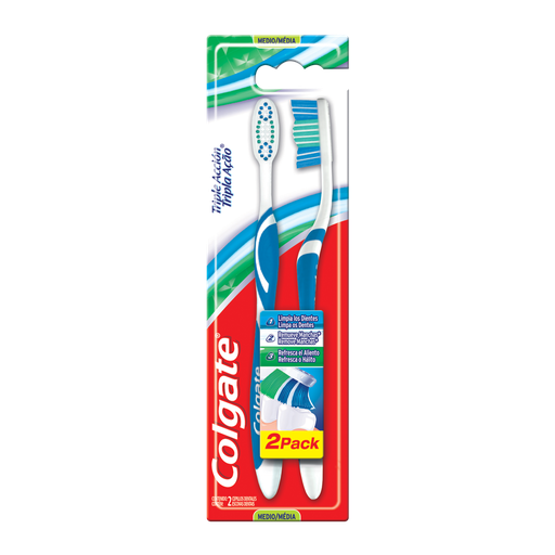 [7702010631207] CEPILLO DENTAL MEDIO TRIPLE ACCION PACK 2 UNIDADES (COLGATE-PALMOLIVE)