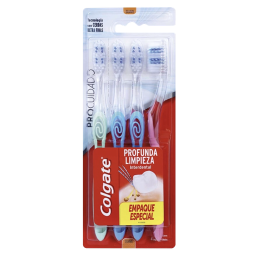 [7509546074313] CEPILLO DENTAL PROCUIDADO SUAVE PACK 4 UNIDADES (COLGATE-PALMOLIVE)