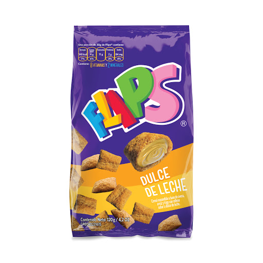 [7591039996288] CEREAL DULCE DE LECHE BOLSA X 120GR (FLIPS)