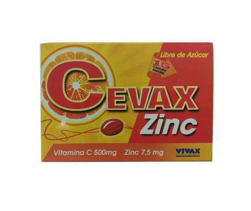 [7592432000138] CEVAX ZINC (VITAMINA C – ZINC) 500MG-7.5MG X 15 CAPSULAS BLANDAS (VIVAX)