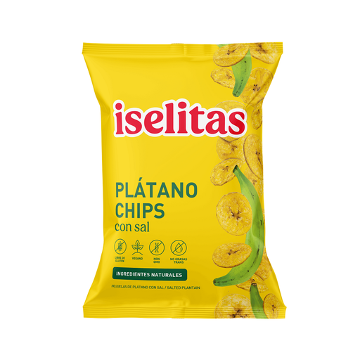 [51497290177] CHIPS DE PLATANO CON SAL 140GR (ISELITAS)