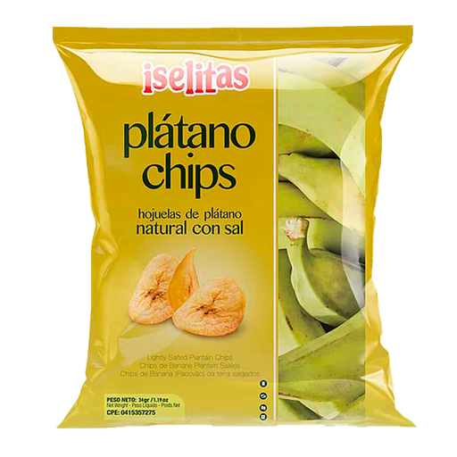 [789758102012] CHIPS DE PLATANO CON SAL 34GR (ISELITAS)