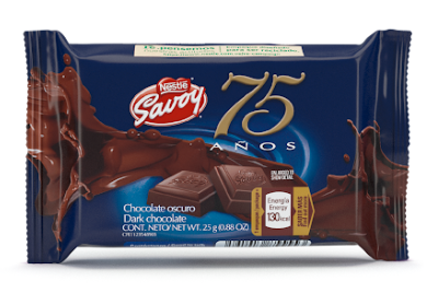 [7591016855553] CHOCOLATE OSCURO 75 ANIVERSARIO X 25 GR (SAVOY)