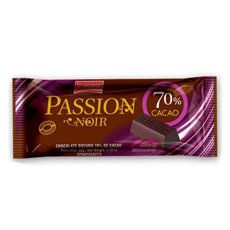[7591720029936] CHOCOLATE PASSION NOIR 70% 32GR (ST MORITZ)