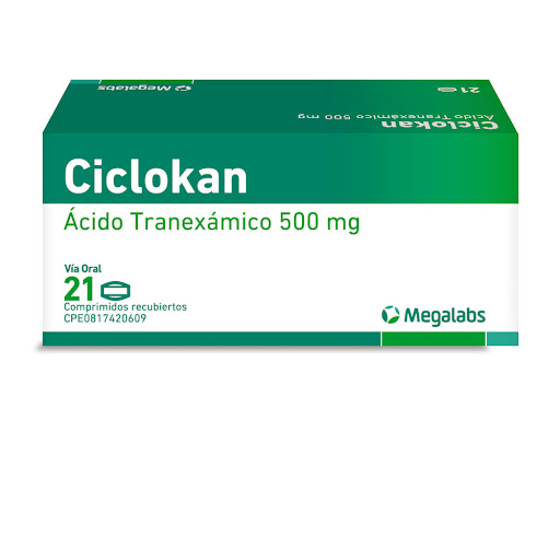 [7591619519227] CICLOKAN (ACIDO TRANEXAMICO) 500MG X 21 COMPRIMIDOS (MEGALABS)