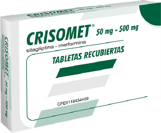 [7591821210509] CRISOMET (METFORMINA - SITAGLIPTINA) 50MG/500MG X 30 TABLETAS (FARMA)