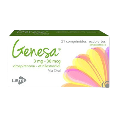 [7591585116598] GENESA (DROSPIRENONA - ETINILESTRADIOL) 3MG-30MCG X 21 COMPRIMIDOS (LETI)
