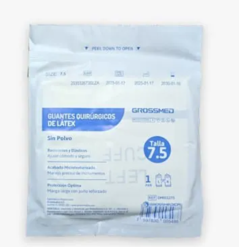[7597830005488] GUANTE QUIRURGICO  TALLA 7.5 X 1 PAR (GROSSMED)