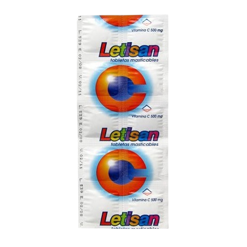 [7591585514875] LETISAN (VITAMINA C) 500MG X 10 TABLETAS MASTICABLES (LETI)