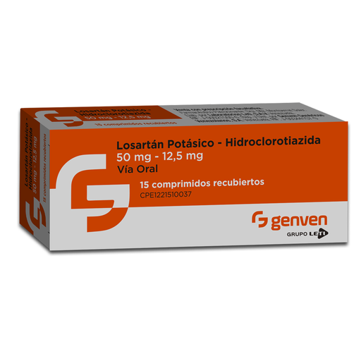 [7591585378736] LOSARTAN POTASICO - HIDROCLOROTIAZIDA  50MG-12.5MG X 15 COMPRIMIDOS (GENVEN)