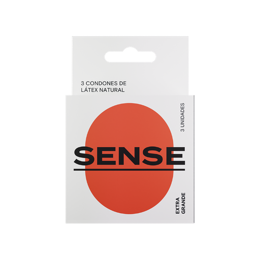 [723592773397] PRESERVATIVOS DE LATEX NATURAL EXTRA GRANDE X 3 UNIDADES (SENSE)