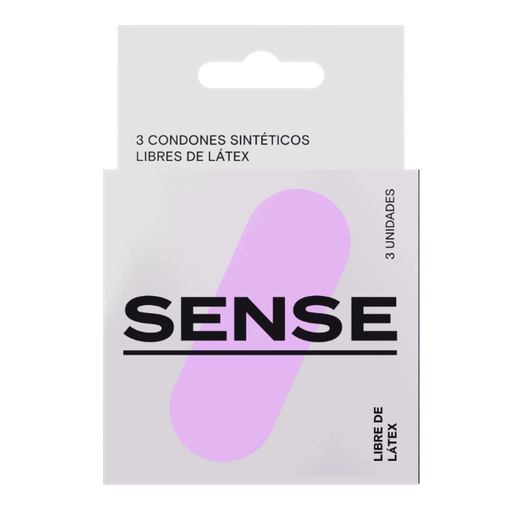 [723592773434] PRESERVATIVOS SINTETICOS LIBRES DE LATEX X 3 UNIDADES (SENSE)