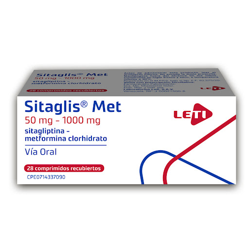 [7591585118080] SITAGLIS MET (METFORMINA CLORHIDRATO - SITAGLIPTINA) 1.000MG-50MG X 28 COMPRIMIDOS (LETI)
