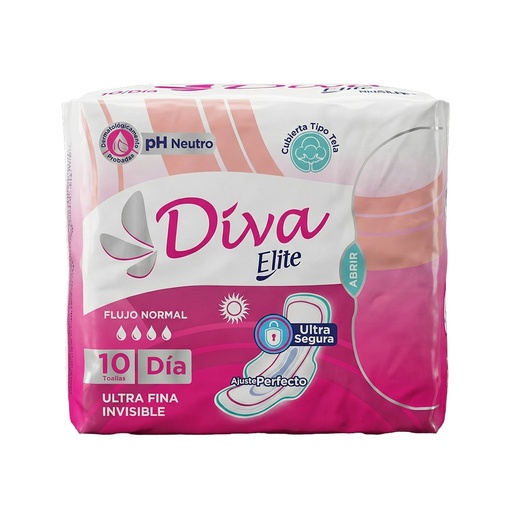 [6976336580308] TOALLAS SANITARIAS ULTRAFINA INVISIBLE ELITE DIA X 10 UNIDADES (DIVA)