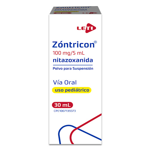 [7591585118455] ZONTRICON JARABE PEDIATRICO (NITAZOXANIDA) 100MG/5ML X 30ML (LETI)