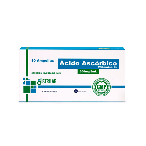 [17598252101540] ÁCIDO ASCÓRBICO  500MG X 1 AMPOLLA (CR DISTRILAB)