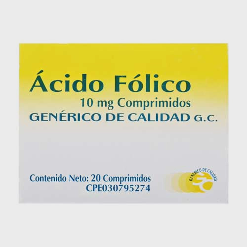 [7592349926194] ÁCIDO FÓLICO  10MG X 20 COMPRIMIDOS (VARGAS)