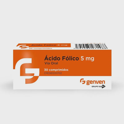 [7591585271488] ÁCIDO FÓLICO  5MG X 30 COMPRIMIDOS (GENVEN)