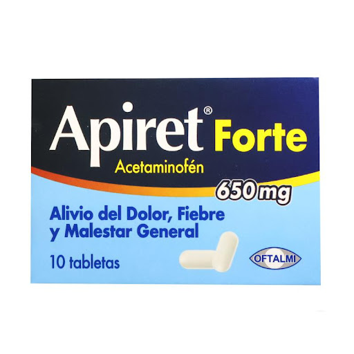 [7591196006479] APIRET FORTE (ACETAMINOFEN) 650MG X10 TABLETAS (OFTALMI)